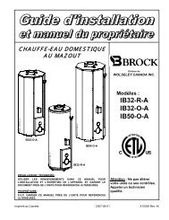 Models: IB32-RA IB32-OA IB50-OA - Wolseley Canada Inc