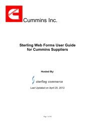 Sterling Web Forms User Guide for Cummins Suppliers