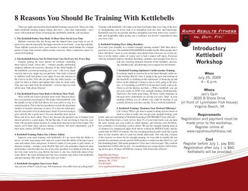 Introductory Kettlebell Workshop - Durham Health Club | Kettlebell ...