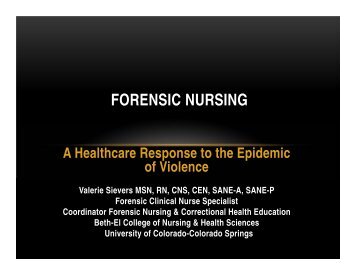 FORENSIC NURSING - Penrose-St. Francis