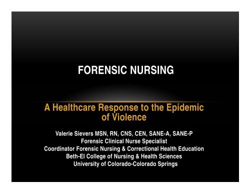 FORENSIC NURSING - Penrose-St. Francis