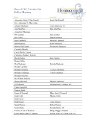 Class of 1960 Attendee List 50-Year Reunion - St. Francis Xavier ...