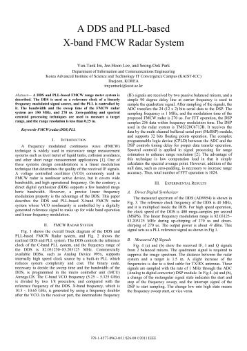 A DDS and PLL-based X-band FMCW Radar System