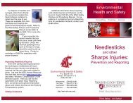 Needlesticks and other sharps injuries - prevention and reporting