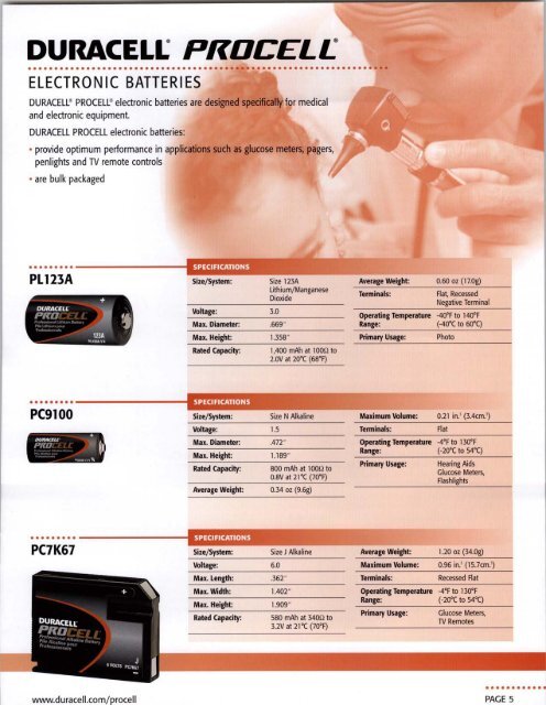 Duracell - Professional Battery Products - Full Line Catalog