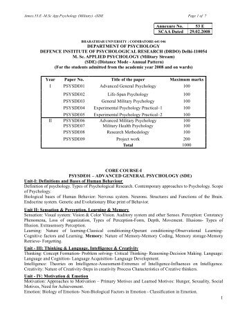 Annex.53.E -M.Sc App.Psychology _Military - Bharathiar University