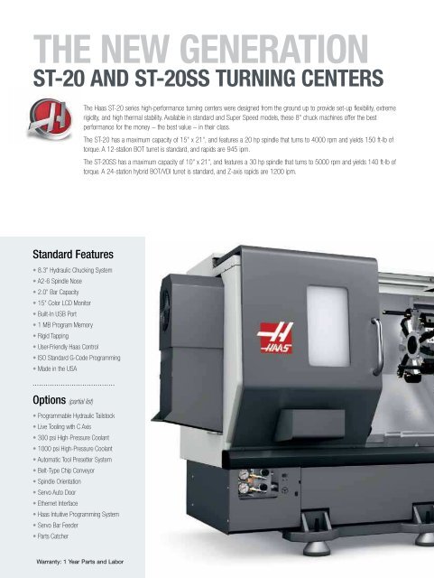 2012 Haas Lathe Brochure - Haas Automation, Inc.