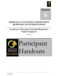 CULTURALLY RESPONSIVE RESPONSE TO ... - NCCRESt