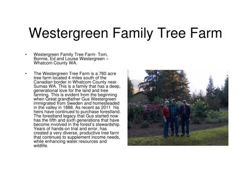 Westergreen Family Tree Farm - Washington Farm Forestry