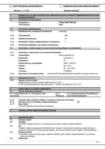 Tribol 943 AW-46 - Telko