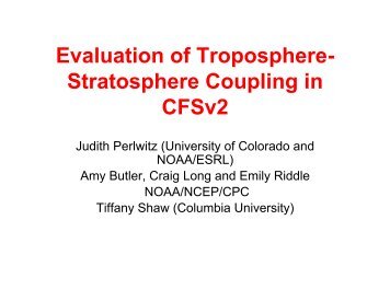 Troposphere-Stratosphere Coupling (Perlwitz) - Climate Prediction ...