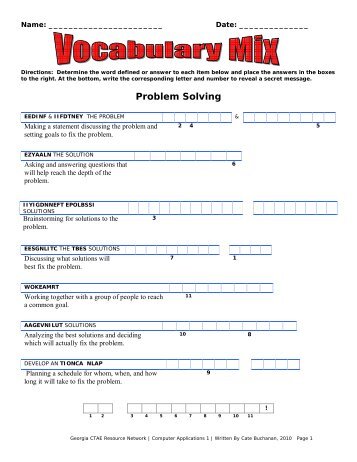 Vocabulary Mix - Georgia CTAE