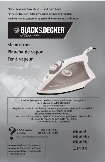 Steam Iron Plancha de vapor Fer Ã  vapeur Model Modelo ModÃ¨le ...