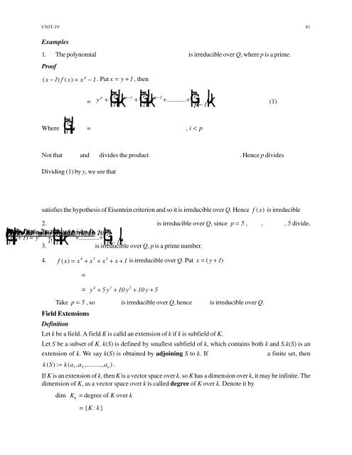 Advanced Abstract Algebra - Maharshi Dayanand University, Rohtak