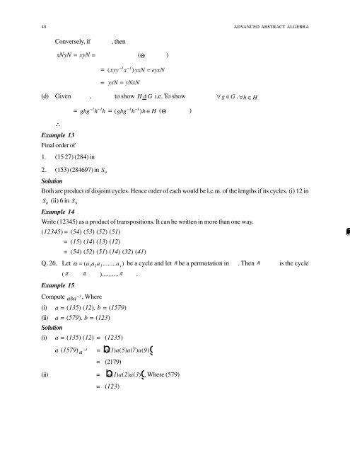 Advanced Abstract Algebra - Maharshi Dayanand University, Rohtak