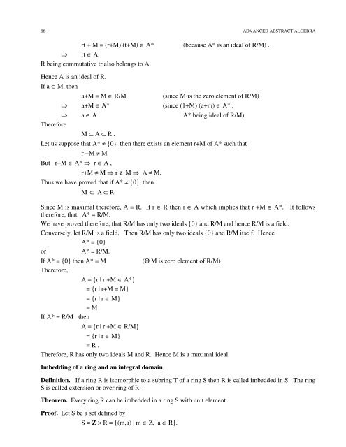 Advanced Abstract Algebra - Maharshi Dayanand University, Rohtak