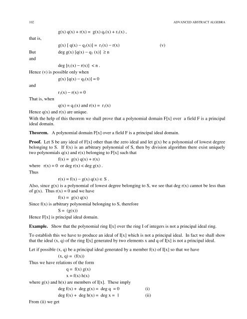 Advanced Abstract Algebra - Maharshi Dayanand University, Rohtak