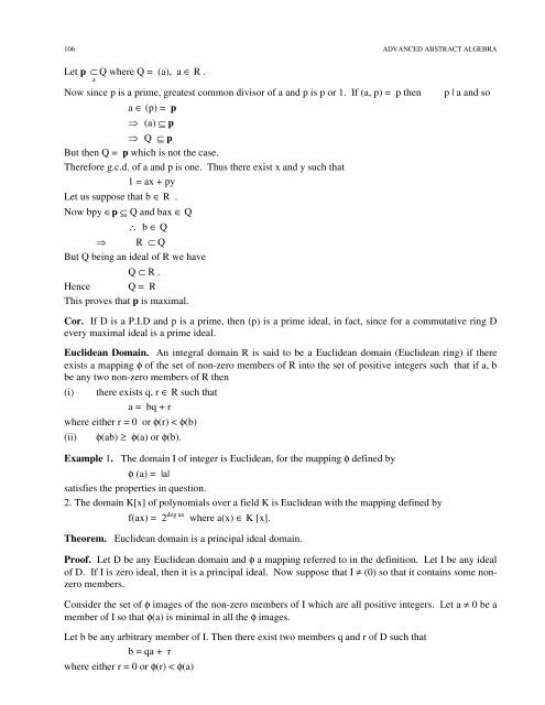 Advanced Abstract Algebra - Maharshi Dayanand University, Rohtak