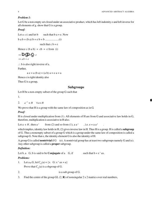 Advanced Abstract Algebra - Maharshi Dayanand University, Rohtak