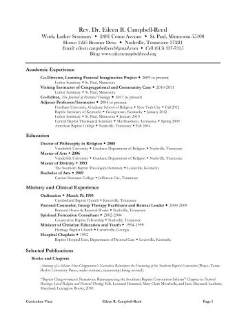 Curriculum Vitae - Luther Seminary