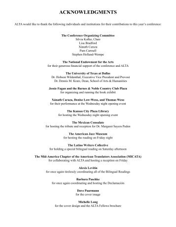 2011 Conference Program - The University of Texas at Dallas