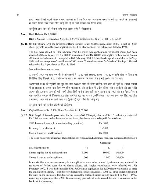 Corporate Accounting - Maharshi Dayanand University, Rohtak