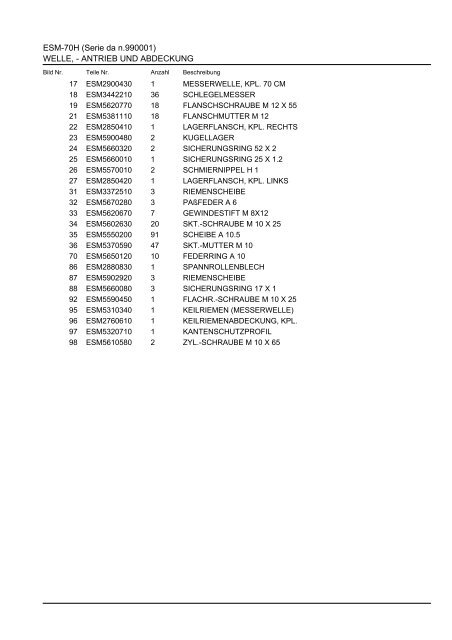 ESM-70H (Serie da n.990001) - ratioparts