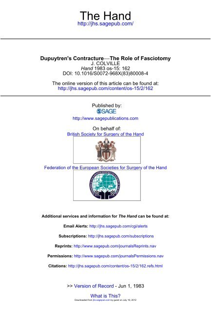 The Hand - Dupuytren Foundation