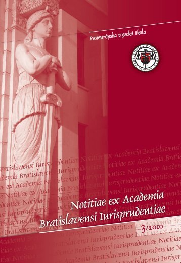 Notitiae ex Academia Bratislavensi Iurisprudentiae - PaneurÃ³pska ...