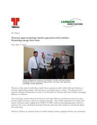 Tech tie-up with Lambion, Germany, to generate energy ... - Thermax