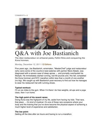 Q&A with Joe Bastianich