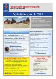 nyhetsbrev 1/13 - FORSVARETS SENIORFORBUND