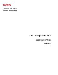 Car Configurator V4.0 Localisation Guide - Toyota