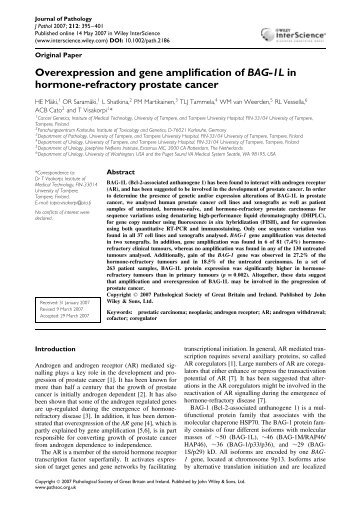 Overexpression and gene amplification of BAG-1L in ... - Prima Project