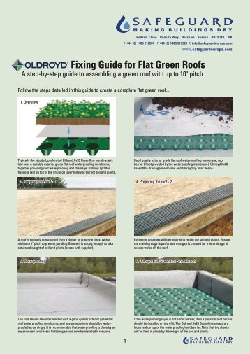 Fixing Guide for Flat Green Roofs - Safeguard Europe Ltd.