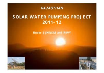 Solar pumps - Rajasthan Krishi