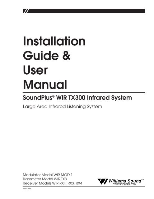 Installation Guide & User Manual - Williams Sound