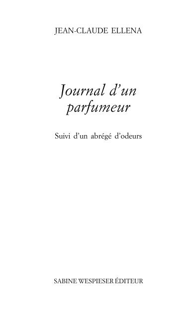 Journal d'un parfumeur - Le Livre de Poche