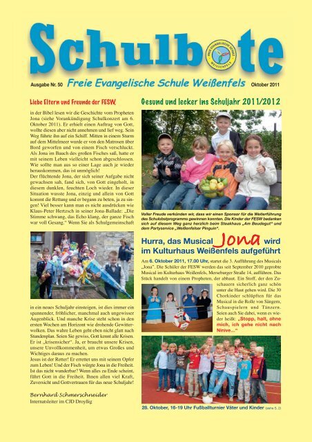 Schulbote September 1  - Freie Evangelische Schule Weißenfels