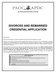 divorced and remarried credential application - The Pentecostal ...