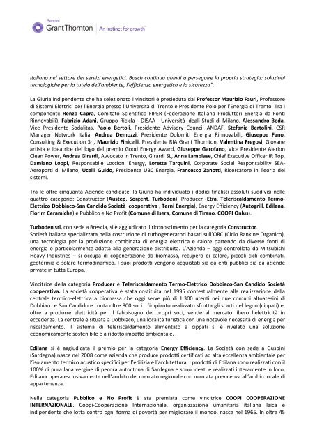 Leggi il comunicato stampa - Turboden