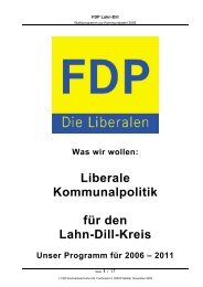 Liberale Kommunalpolitik für den Lahn-Dill-Kreis - FDP Lahn-Dill