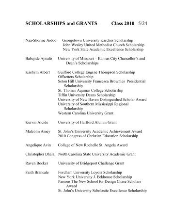 scholarships - Bishop Loughlin Memorial High School
