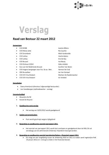 Ontwerp verslag RvB 22 maart 2012 - Brussels Consortium ...