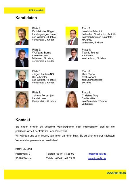 Wahlprogramm Kommunalwahl 2011 - FDP Lahn-Dill