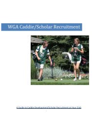 WGA Caddie/Scholar Toolkit - Western Golf Association