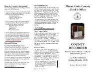 County Recorder Brochure - Miami-Dade County - Clerk of Courts