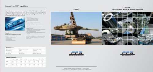Leopard 2 Maintenance, Repair & General Overhaul - FFG Flensburg