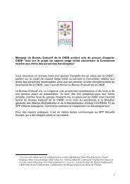 1 Message du Bureau Exécutif de la CNDE portant avis du groupe d ...