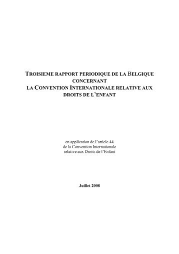 troisieme rapport periodique de la belgique concernant la ...